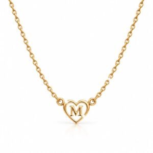 Heart Initial Necklace — gold