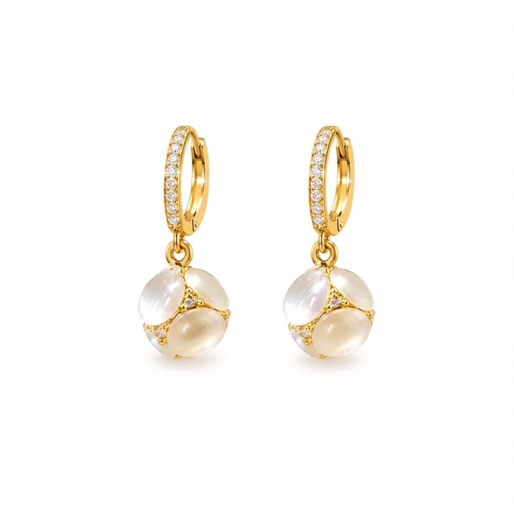 Opal Ball Huggie Earrings — Top Tito