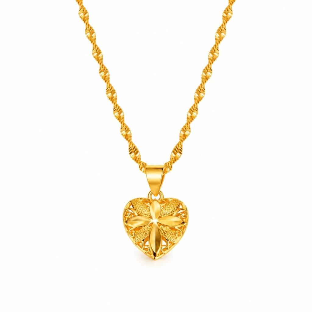 Carved Heart Pendant Necklace — Top Tito